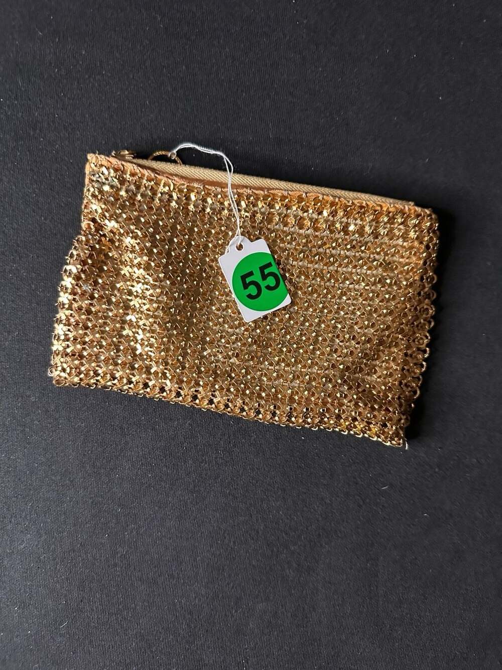 No.55 Vintage Whiting & Davis Gold Mesh Zipper Coin Purse